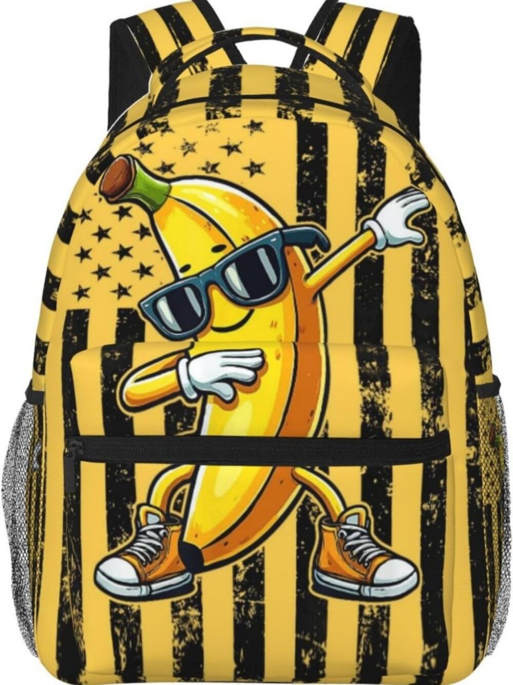 Trendy Yellow Banana Backpack | Casual College Travel Bag | Zipper Bookbag